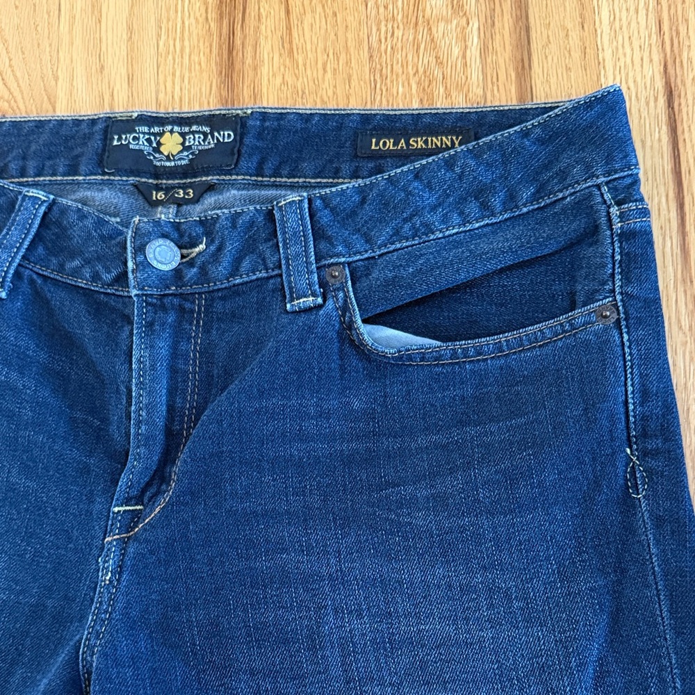 LUCKY BRAND Lola Skinny Dark Blue Denim Jeans, 16x33